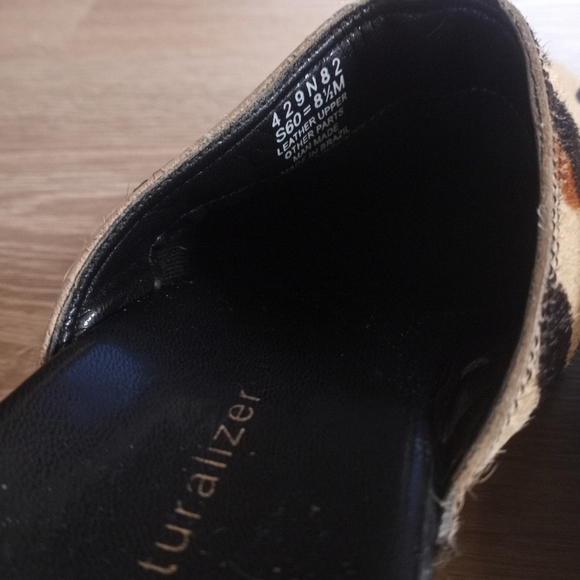 Naturalizer Leopard Print Calf Hair Leather Clog Accents Round Toe 8.5M - Picture 10 of 15